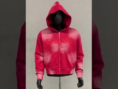 Lavado a medida con logotipo bordado con el sol desvanecido con cremallera con capucha