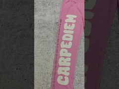 Logotipo personalizado, bordado, parche de bordado, trampolín de corredora en apuros, pantalón de pista de piernas anchas, hombre