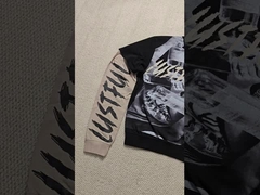 Camiseta de manga larga de doble capa para hombre con impresión DTG de algodón pesado personalizada de alta calidad con serigrafía D