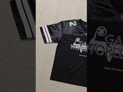 Logotipo personalizado de pedrería serigrafiado, camiseta de fútbol americano retro para hombre, malla de alta calidad, corte cuadrado y corto