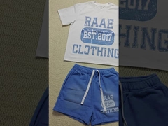 Traje callejero de verano personalizado de 2 piezas Trajes para corredores Trajes de deporte de algodón 100% Para hombres Pantalla Dtg Impresión Sho