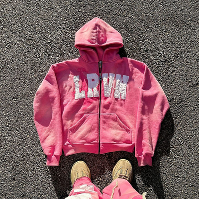 comprar Personalizado de gran tamaño de 500 gramos de ácido lavado con cremallera carta de socorro bordado con patchwork sudaderas con capucha online manufacture