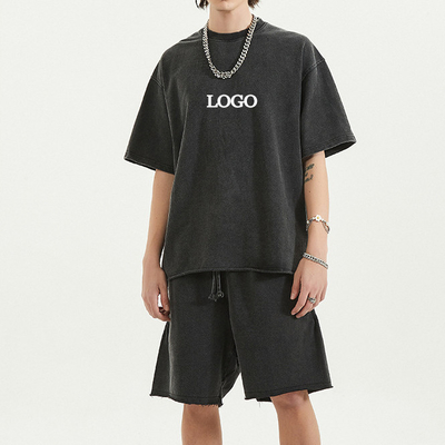 comprar Logotipo personalizado para hombres de gran tamaño 100% de algodón ropa deportiva traje de deporte camiseta y pantalones cortos online manufacture