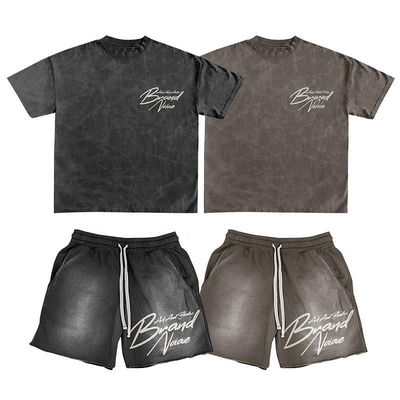 comprar Etiquetas personalizadas Antiestático Verano 2 piezas T-shirts gráficas y pantalones cortos conjunto para hombres online manufacture