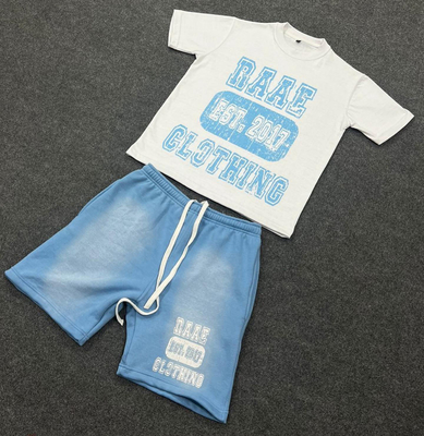 comprar Adultos 2 piezas de camiseta y pantalones cortos personalizados 100% de algodón Traje de verano Traje de sudor online manufacture