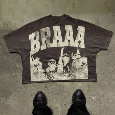 comprar Camiseta de tamaño grande de hombre de estilo de la calle alta Camiseta de peso pesado de algodón gráfico Camiseta de hombre online manufacture