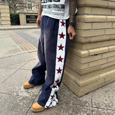 comprar Pantalones deportivos antiestáticos de ropa callejera para hombres personalizados con rayas laterales online manufacture