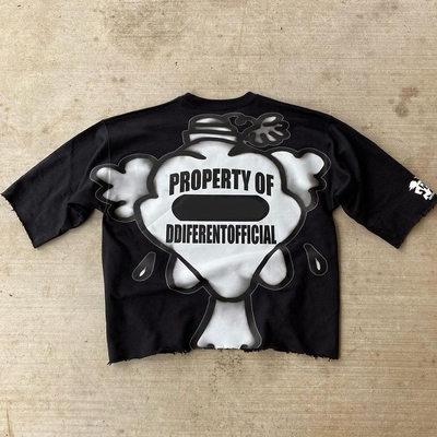 comprar 220 gramos Peso de la tela de los hombres de la camiseta de la caja de los hombres de gran tamaño cortado de la camiseta online manufacture