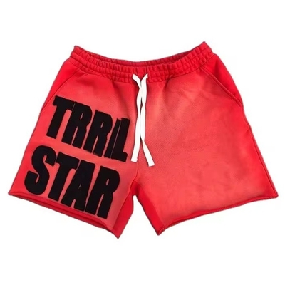 comprar Piedra Lavado al Sol Desvanecido Correr Vintage Distressed Acid Wash Shorts Etiquetas personalizadas online manufacture