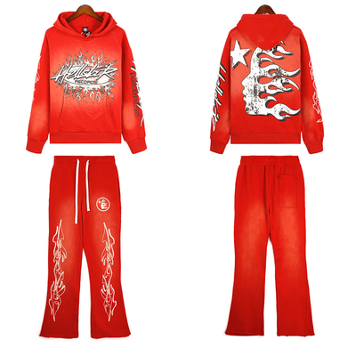 comprar Traje de deporte de impresión personalizada para hombres 100% de algodón francés con capucha y pantalón de deporte de luz online manufacture