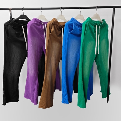 comprar Los hombres del sol desvanecido Acido Lavar pantalones de deporte desbordados personalizado para las niñas niños Decoración Vintage Limón de corte de borde online manufacture