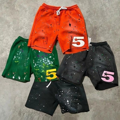 comprar Lavado Francés Terry Raw Hem Cut Edge Hip Hop Vintage Distressed ácido pantalones cortos de sudor para hombres online manufacture