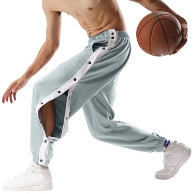 comprar Botones laterales personalizados para hombres Entrenamiento de baloncesto a rayas Calzoncillos de poliéster de piernas abiertas online manufacture