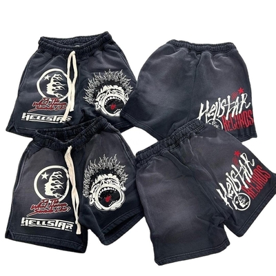comprar Camisetas cortas de algodón lavado de época para hombres con cierre de cuerda y impresión a medida online manufacture