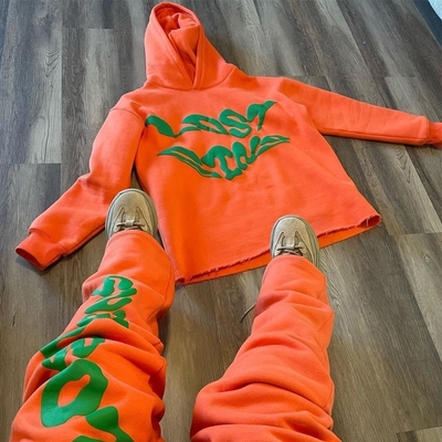 comprar Traje de deporte de algodón de cricket personalizado Hoodie masculino Conjunto de Impresión Puff Empilado Calzoncillos abultados online manufacture