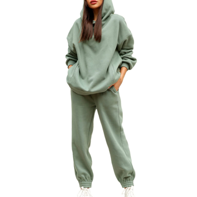 comprar Trajes de sudor para mujeres con capucha y pantalones de sudor en blanco para la temporada de otoño online manufacture