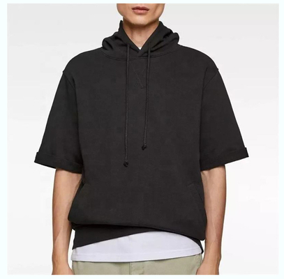 comprar Algodón francés Terry camiseta de hombres de gran tamaño en blanco de la caída del hombro con capucha en tela colorida online manufacture