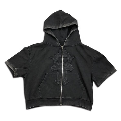 comprar camisetas blancas negras de época antiarrugas a granel ropa callejera de verano con capucha lavado bordado online manufacture