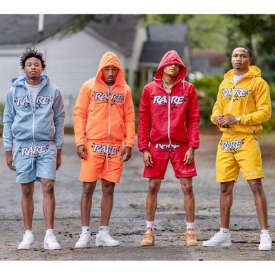 comprar Traje de deporte reflector masculino de verano con logotipo personalizado con capucha y pantalones cortos online manufacture