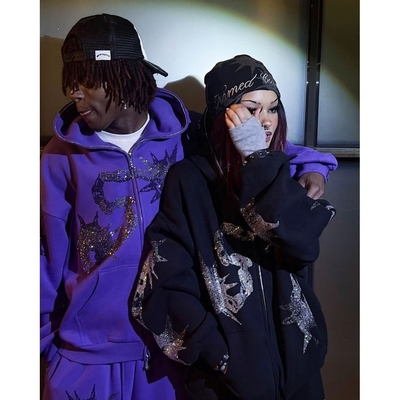 comprar Y2k Streetwear Unisex Hoodies y pantalones de sudor personalizados para hombres con hoodie de piedra online manufacture