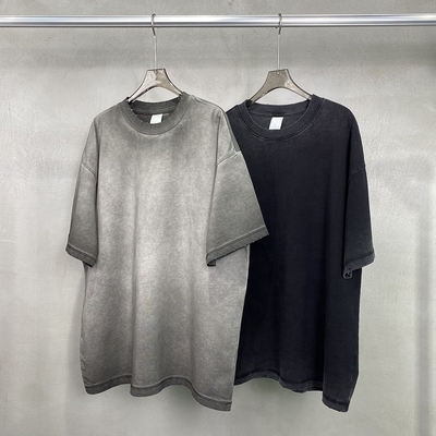 comprar Vintage Distressed Peso pesado algodón en blanco camiseta de gran tamaño hombres con 1000 cantidad online manufacture