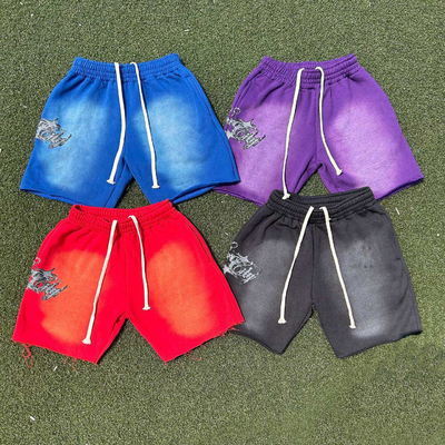 comprar Pantalones cortos de algodón de diseño francés de gran tamaño lavados con ácido online manufacture