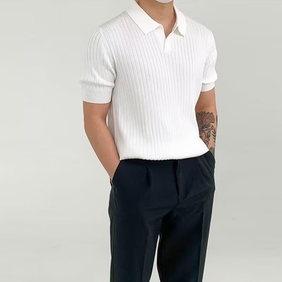 comprar Moda de verano 2024 Elegante Trendy Cuarto Manga Plain Collar de Polo camiseta para hombres online manufacture