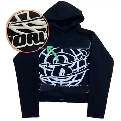 comprar Capuchón de gran tamaño con estampilla de pulpa recortada Impresión gráfica en 3D Hombres Peso pesado 500Gsm online manufacture
