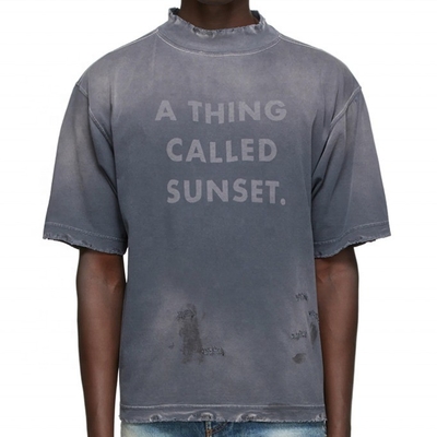 comprar Camisetas anticuadas de lavado con detección de agujas camisetas de hombres de gran tamaño online manufacture