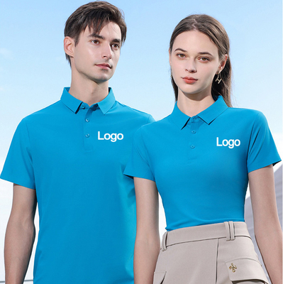 comprar Camisas de polo de fibra fresca para hombres y niños en diseño de manga corta sencilla online manufacture
