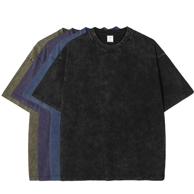 comprar Camiseta de hombre vintage 100% de algodón lavado con ácido pesado personalizado de piedra en blanco lavado online manufacture