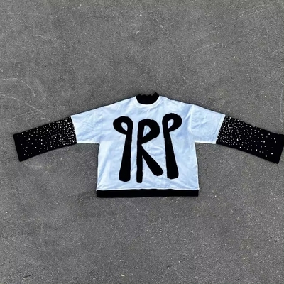 comprar Apoyo de bordado de logotipo personalizado, parche aplicado, caja recortada, camiseta gráfica para hombres online manufacture