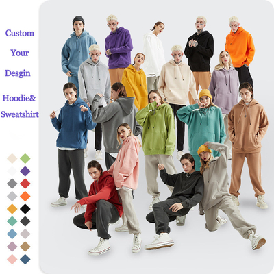 comprar Pullover de 360 gramos de gran tamaño con cremallera con capucha suéter para hombres mujeres online manufacture