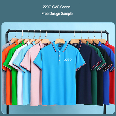 comprar Impresión de pantalla de seda Logotipo personalizado Color sólido Plano en blanco Prime CVC Camisas de polo de algodón online manufacture