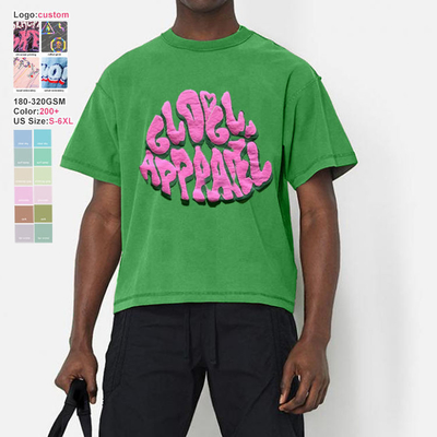 comprar Camiseta lavada vintage masculina y femenina de verano 2024 de cuello grueso cortado con sombrero crudo cortado online manufacture