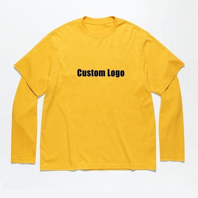 comprar Impresión gráfica Acid Stone Wash Vintage de doble capa de manga larga camiseta para hombres online manufacture