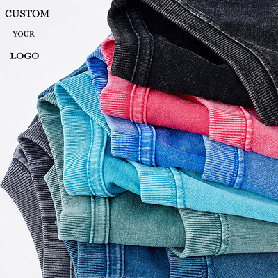 comprar Camiseta de lavado de ácido masculino personalizada en colorido 100% algodón para ropa callejera y hip hop online manufacture