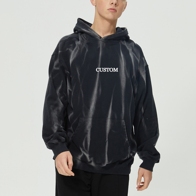 comprar Hoodie lavado con piedra de época personalizada con corbata y colorante 3D Impresión con ácido Hoodie lavado para necesidades personalizadas online manufacture