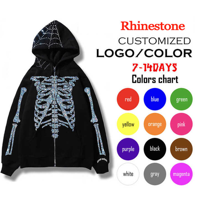 comprar Diseño personalizado con capucha con doble capa de bordado y bling de piedra. online manufacture