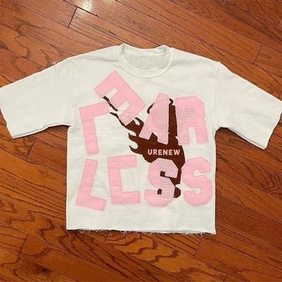 comprar T-shirt de hombres de gran tamaño con bordado con parche de acidez de estilo hip hop online manufacture