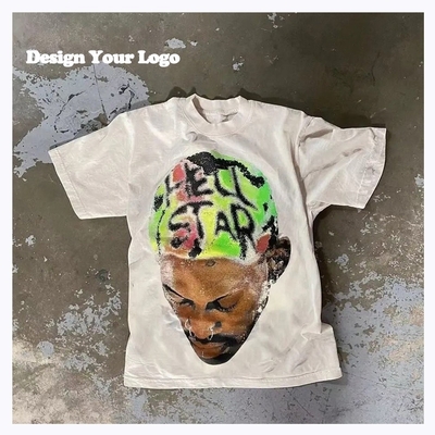 comprar Camiseta personalizada para hombres Lavado con ácido Impresión de pantalla de caja Peso pesado 100% algodón 180-400gm online manufacture