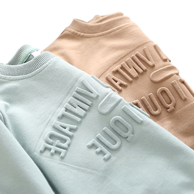 comprar Camiseta de invierno personalizada de algodón de 500 gsm de peso pesado con logotipo en relieve online manufacture
