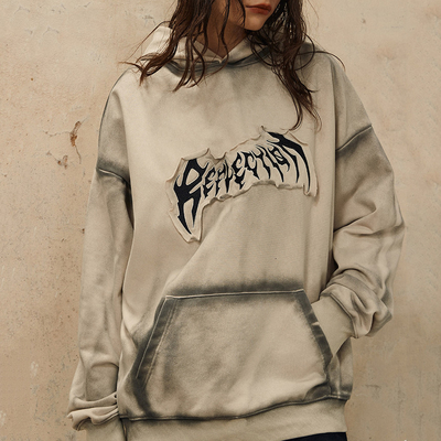 comprar 500gm Tricotado Parche de gran tamaño Embroidery Logotipo Vintage de los hombres con sudadera con capucha de los hombres online manufacture