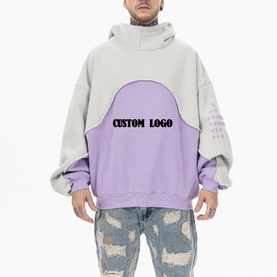 comprar Impresión Puff Hoodie de dos tonos para hombres Peso alto Pullover cálido de lana con capucha online manufacture