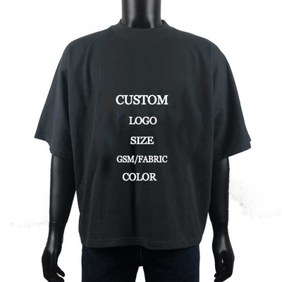 comprar Detección de agujas personalizada Pesado 250 gsm de algodón camiseta de cuello masculino de imitación de tamaño grande online manufacture