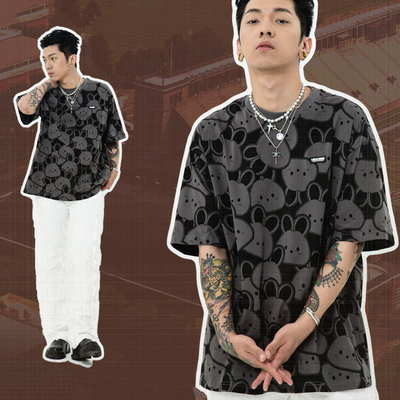 comprar O-Neck ropa de calle unisex personalizada 100% algodón gráfico todo sobre la pantalla impresión de la camiseta online manufacture