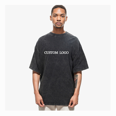 comprar Camiseta personalizada 260 gsm 100% de algodón ropa callejera Hip Hop Acido en blanco lavado camisetas vintage online manufacture