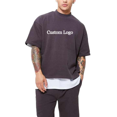 comprar Hombres 100% de algodón Boxy Fit camiseta en blanco Custom Tee Logotipo ropa de calle de gran tamaño S-5XL online manufacture