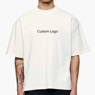 comprar Camiseta de gran tamaño de granja de algodón para hombres de peso pesado de caída de hombro con calzado blanco online manufacture