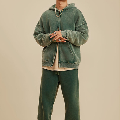 comprar Vestidos callejeros personalizados Y2K Vintage con doble cremallera Hoodies con patrón impreso con cremallera completa online manufacture